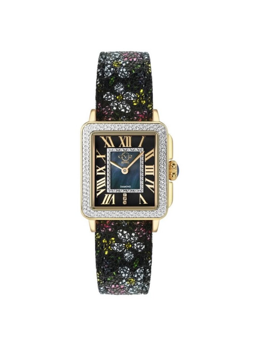 NWT Gv2 By Gevril Padova Floral Mother of Pearl Dial Ladies Watch
